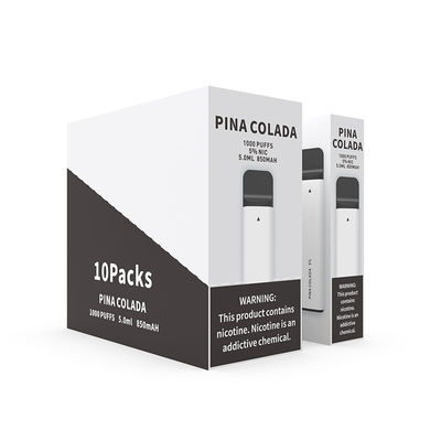 Pina Colada 1000 άσπρη 850mAh λοβών Vape ριπών μίας χρήσης μπαταρία συσκευών